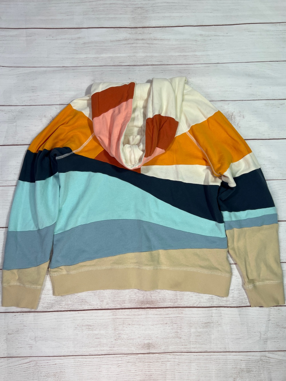 Faherty Soleil Sweatshirt - Medium - multicolor rainbow french terry hoodie - Picture 4 of 14